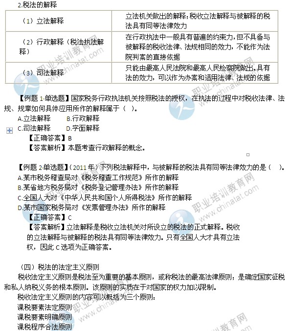 2014年中级经济师考试财政税收精讲:税法概述