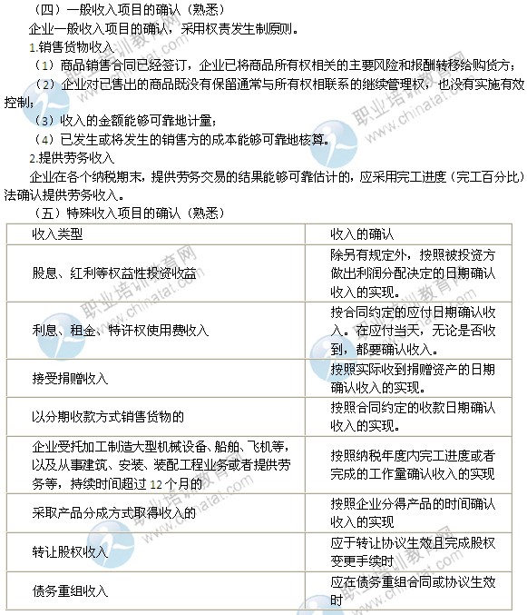 2014年中级经济师考试财政税收精讲:收入确认
