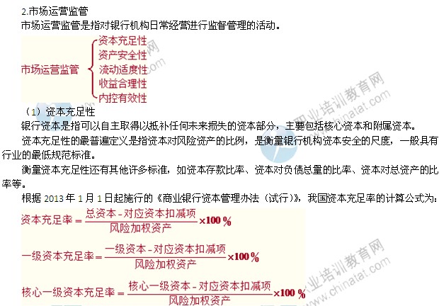 2014年中级金融专业精讲：银行业监管的主要内容与方法