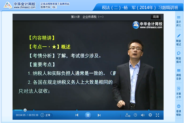 杨军老师2014年注册税务师《税法二》习题精讲班新课开通