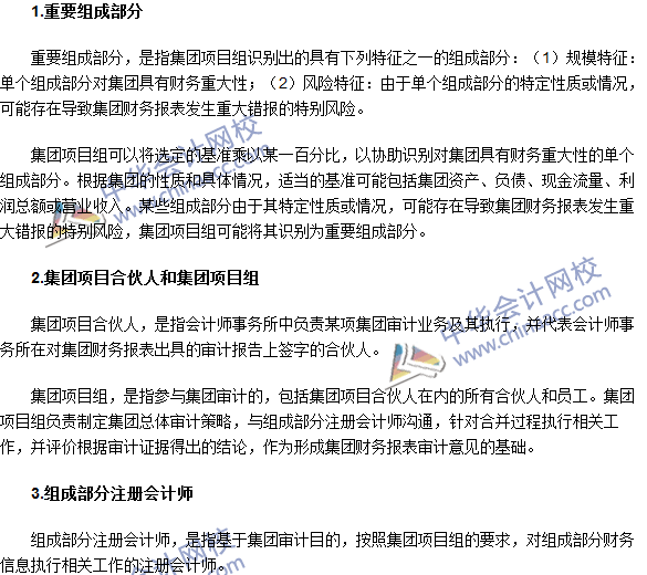 注册会计师《审计》高频考点:与集团财务报表审计有关的概念