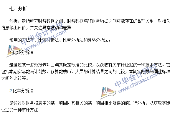 《审计理论与实务》高频考点:审计取证的具体方法