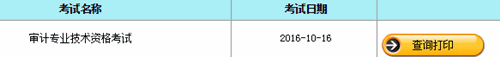 湖南2016年初级审计师准考证打印入口