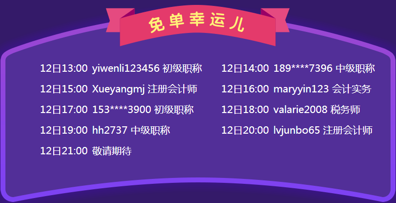 12&middot;12税务师免单学员