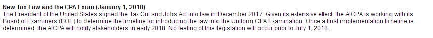 特朗普 新税 美国税改 2018年 美国CPA考试 aicpa uscpa