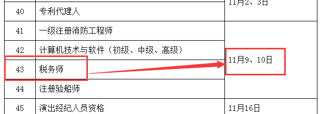 2019年税务师考试时间 2019年税务师考试时间