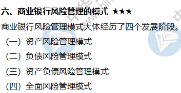 商业银行风险管理的模式