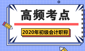 2020年初级会计考试《初级会计实务》第四章高频考点