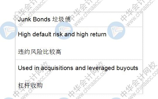 BEC知识点:Junk Bonds垃圾债 BEC知识点:Junk Bonds垃圾债