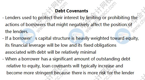 AICPA知识点：债务契约Debt Covenants