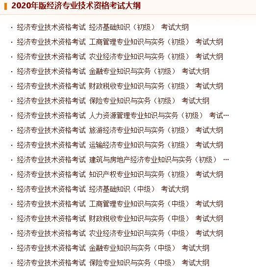 经济师考试大纲