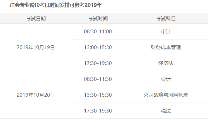 北京注册会计师考试时间安排已公布啦? 北京2020年注会各科考试时间是如何安排的?