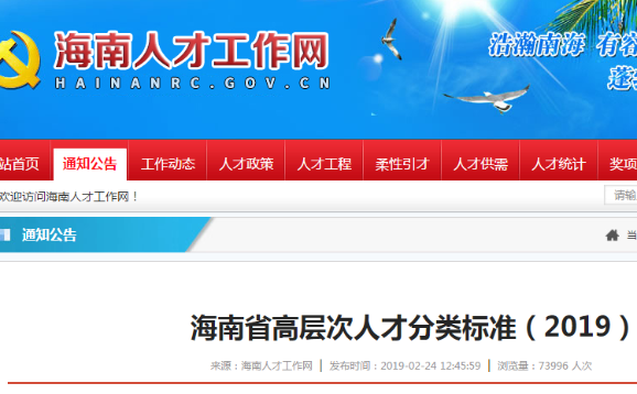 海南省人才分类