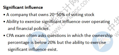 美国cpa考试知识点：Significant influence
