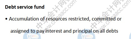 AICPA知识点：Debt service fund