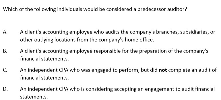 美国注册会计师AICPA历年试题（十三）—AUD