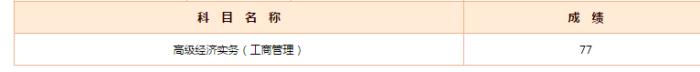高级经济师成绩