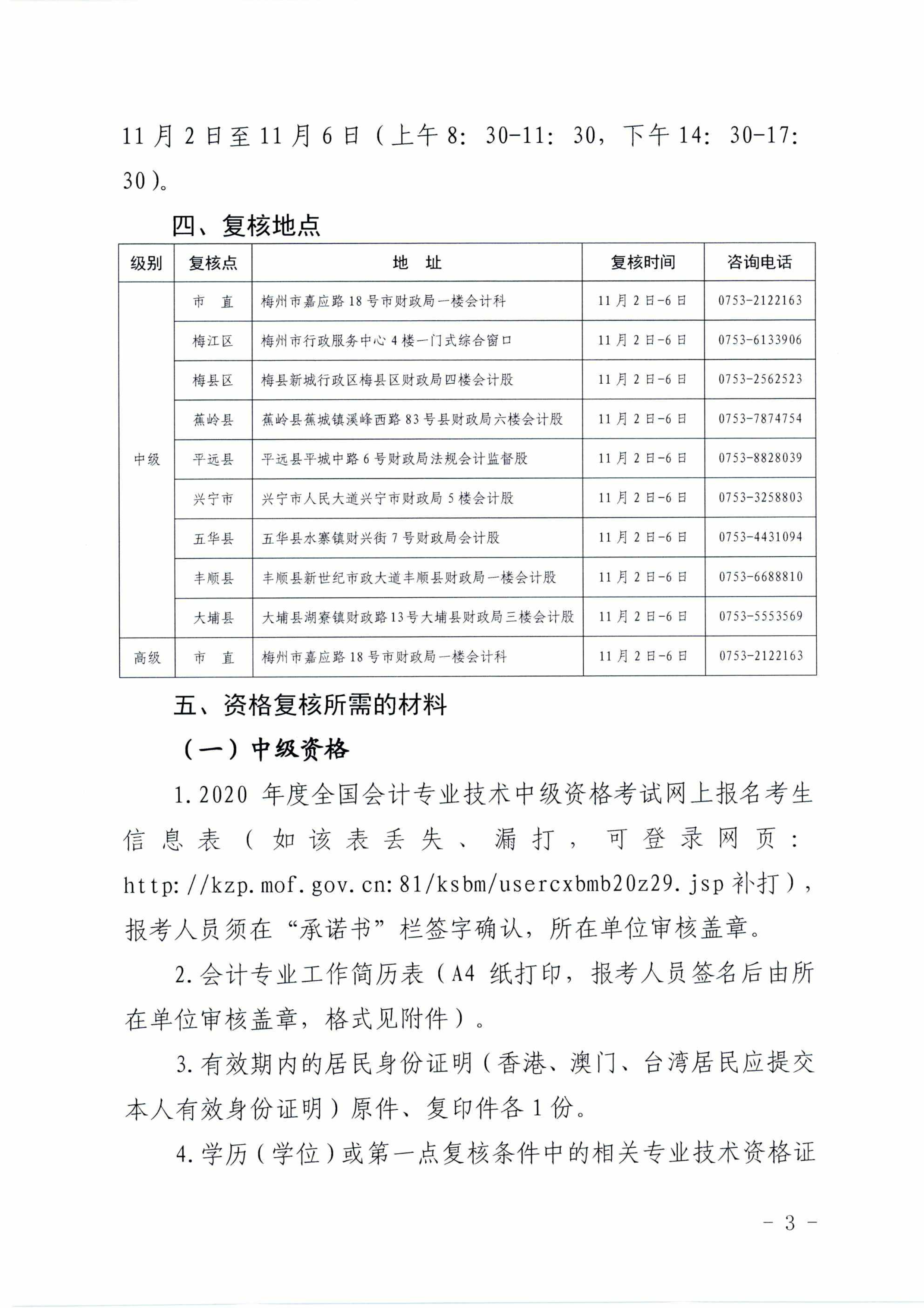 广东梅州2020中级会计职称考试考后资格审核通知 广东梅州2020中级会计职称考试考后资格审核通知
