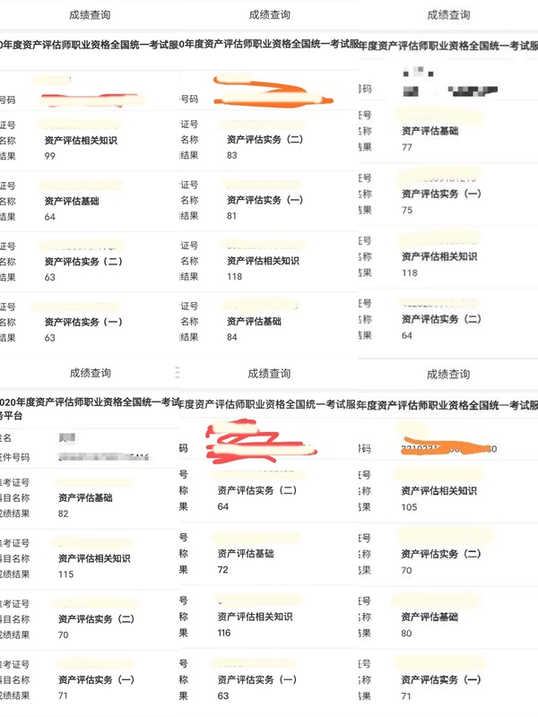 资产评估师成绩1-tile