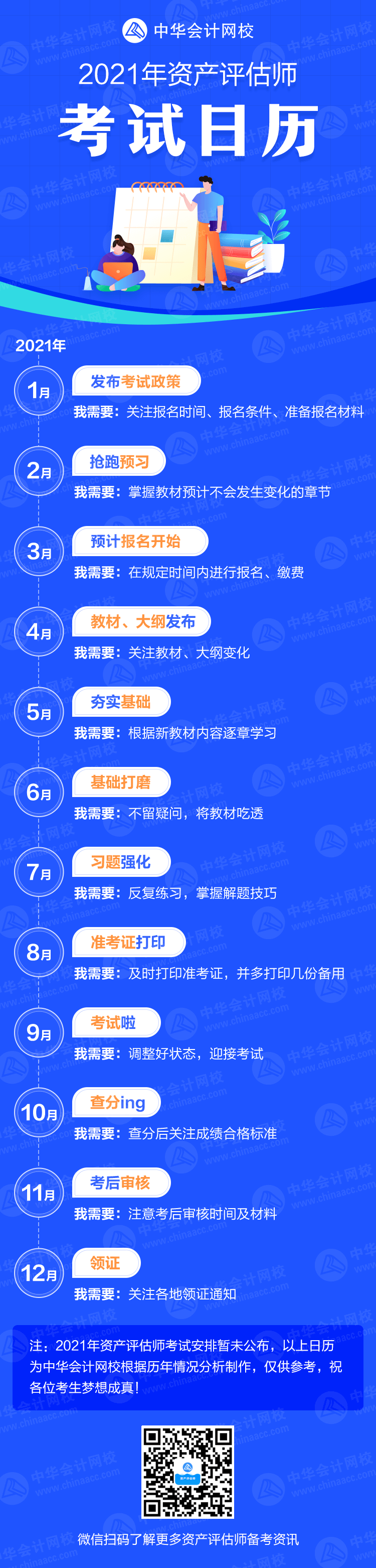 2021年资产评估师考试日历长图