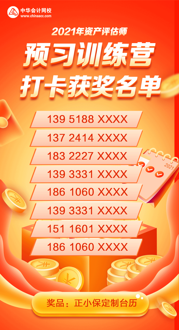 2021资产评估师预习训练营获奖名单
