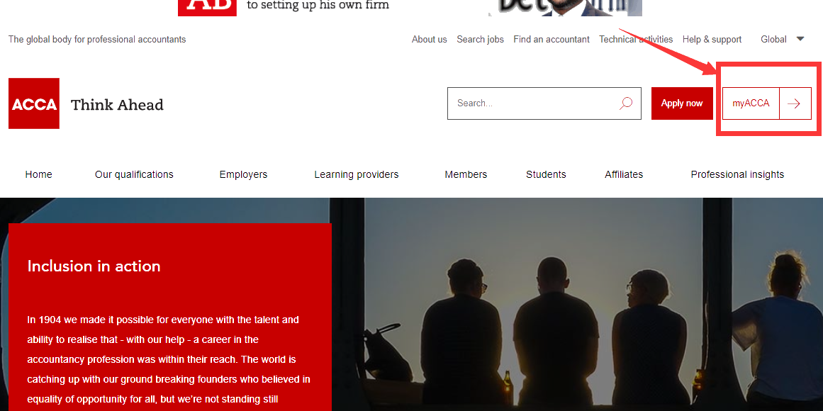 01、进入ACCA官网,在ACCA官网首页找到 myACCA,访问myACCA。 01、进入ACCA官网,在ACCA官网首页找到 myACCA,访问myACCA。