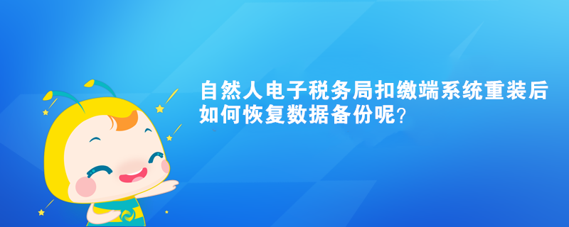 自然人电子税务局扣缴端系统重装后如何恢复数据备份呢? 自然人电子税务局扣缴端系统重装后如何恢复数据备份呢?