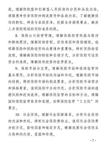 2018年度保险专业知识与实务（初级）考试大纲