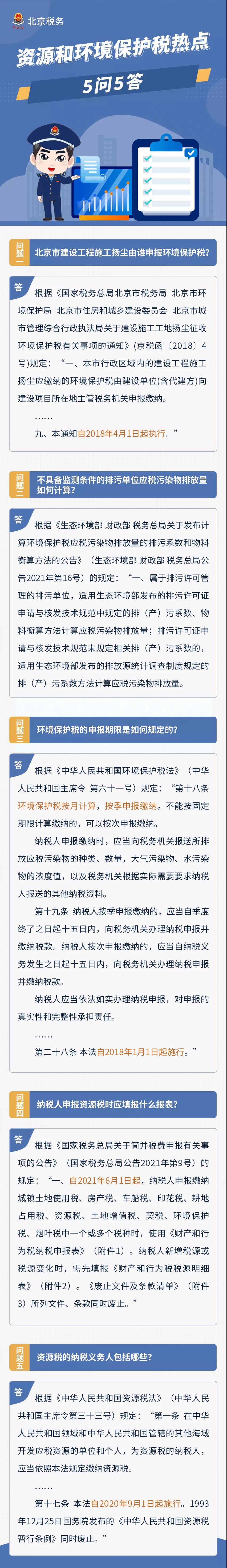 速看!资源和环境保护税热点5问5答 速看!资源和环境保护税热点5问5答