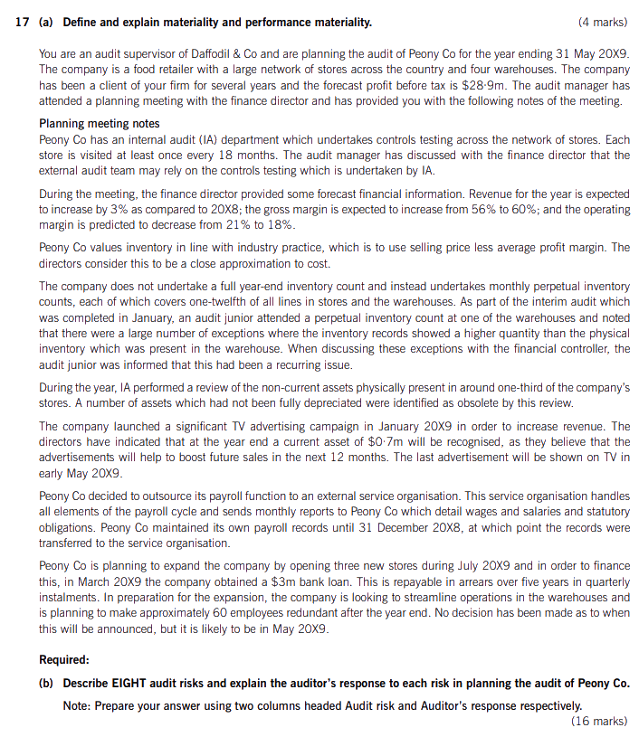 2019年36月ACCA AA真金题 2019年36月ACCA AA真金题