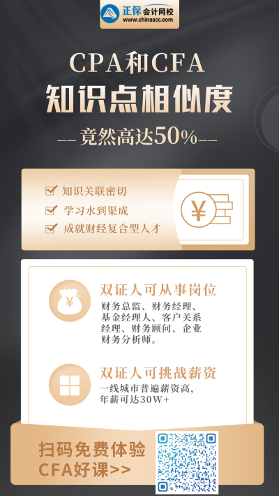 CPA和CFA知识点相似度50%