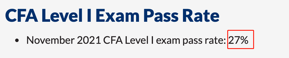CFA一级11月成绩公布！全球通过率27%