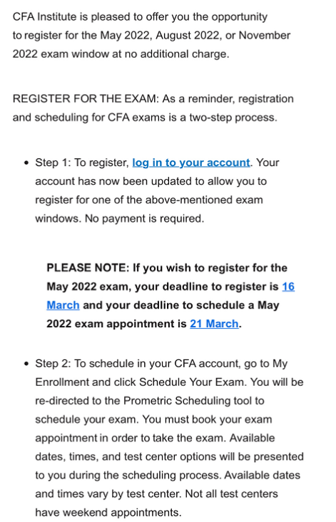 突发！CFA官方宣布2022年新增一个考期！