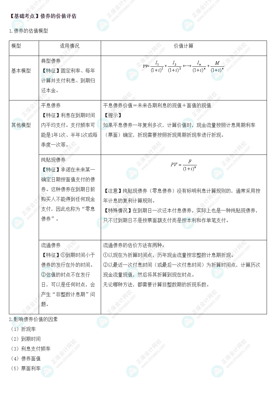 2022注会《财管》基础备考阶段必备考点