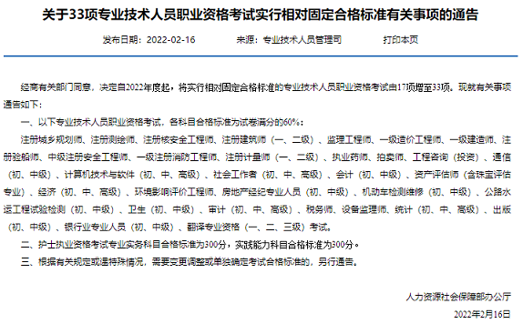 2022中级会计考试多少分才算合格 人社部是这么通知的 2022中级会计考试多少分才算合格 人社部是这么通知的