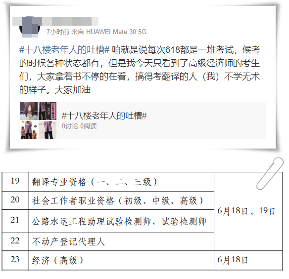专业技术资格考试计划 高级经济师6月18日 