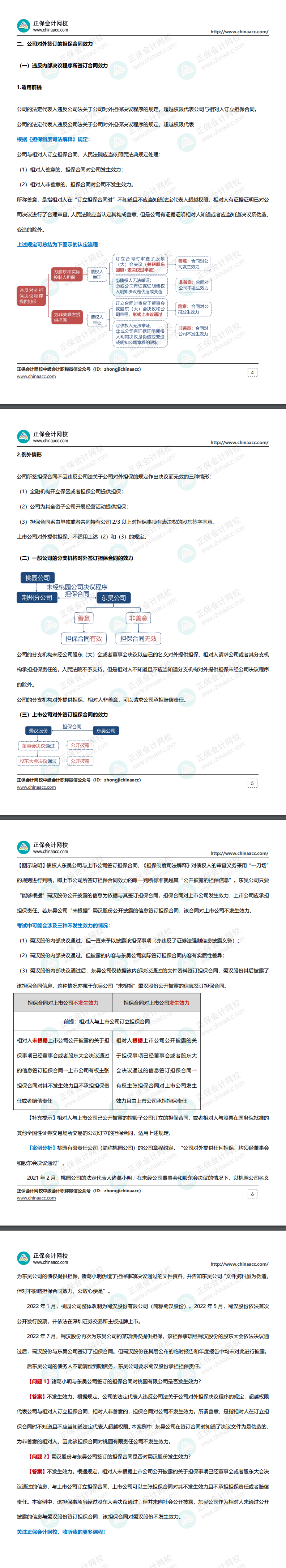 【干货资料】张稳老师中级《经济法》讲义：公司担保制度