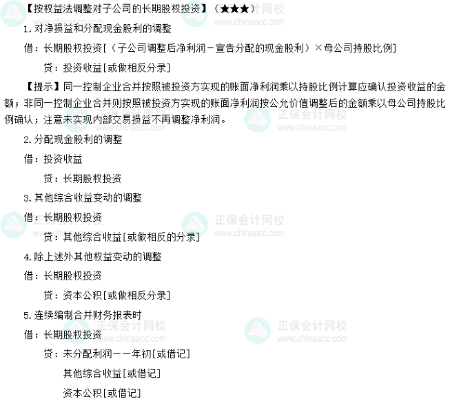 按权益法调整对子公司的长期债券投资