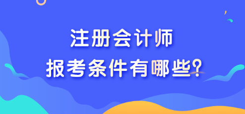 2023注册会计师报考条件有哪些?