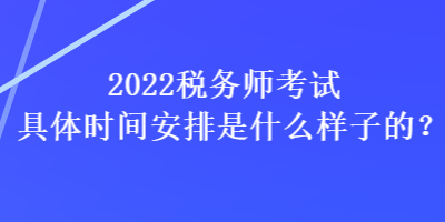 2022税务师考试具体时间安排是什么样子的？
