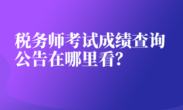 税务师考试成绩查询 公告在哪里看？