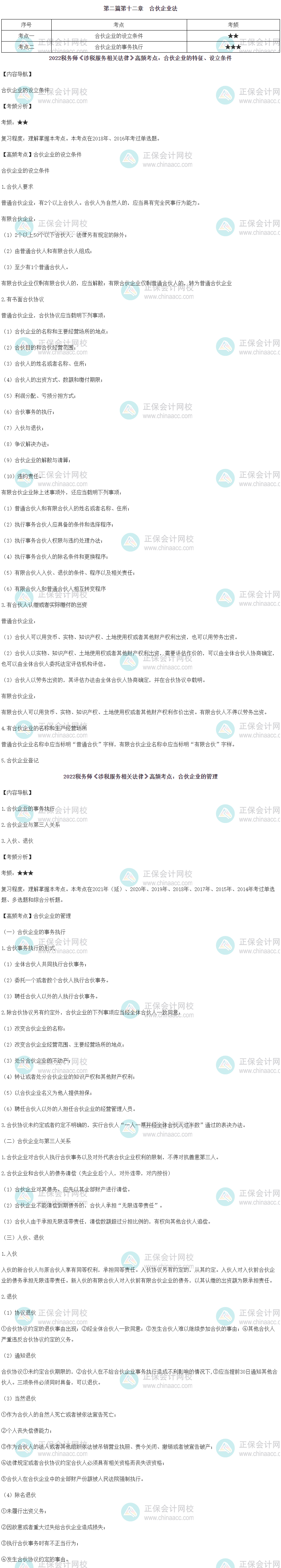 2022税务师考试《法律》第二篇第十二章高频考点汇总