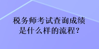 税务师考试查询成绩是什么样的流程? 税务师考试查询成绩是什么样的流程?