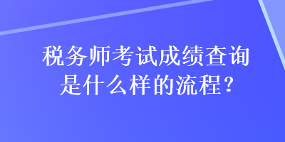 税务师考试成绩查询是什么样的流程？
