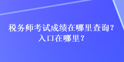 税务师考试成绩在哪里查询？入口在哪里？