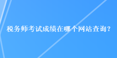 税务师考试成绩在哪个网站查询？