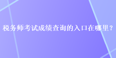 税务师考试成绩查询的入口在哪里？