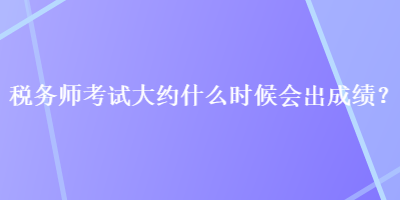 税务师考试大约什么时候会出成绩？