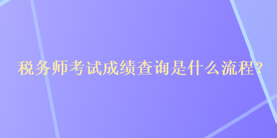 税务师考试成绩查询是什么流程？