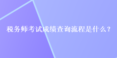 税务师考试成绩查询流程是什么？